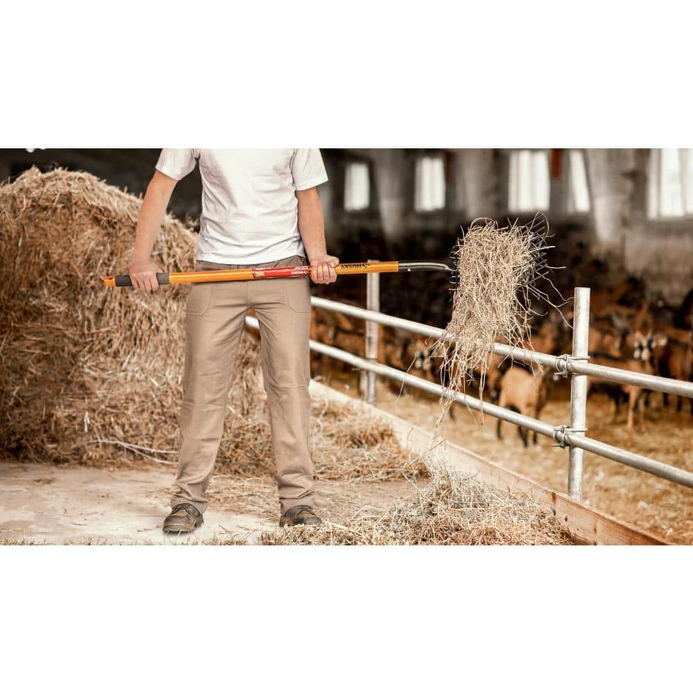 47 in. Wood Handle 10-Tines Welded Bedding Garden Fork by Husky 6 47 in. Wood Handle 10-Tines Welded Bedding Garden Fork by Husky - Image 4