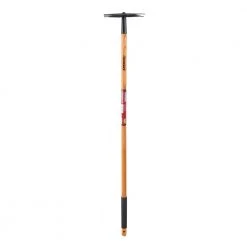 51 in. 2-Prong Wood Handle Weeder Hoe with Grip by Husky