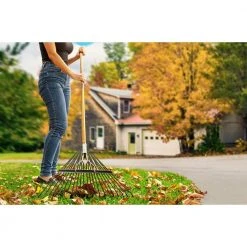 53 in. Long Wood Handle 22 in. Steel Leaf Rake by Husky -GARDEN TOOLS Shop husky leaf rakes 77844 950 1f 1000