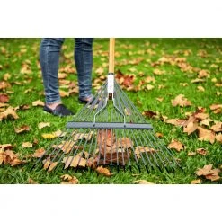 53 in. Long Wood Handle 22 in. Steel Leaf Rake by Husky -GARDEN TOOLS Shop husky leaf rakes 77844 950 44 1000
