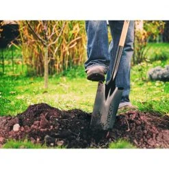 28 in. Wood Handle D-Grip Carbon Steel Drain Spade by Husky -GARDEN TOOLS Shop husky shovels 77444 944 44 1000