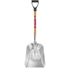 28 in. D-Grip Short Wood Handle Aluminum Scoop Shovel by Husky