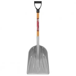 31 in. Wood Handle D-Grip Plastic Scoop Shovel by Husky