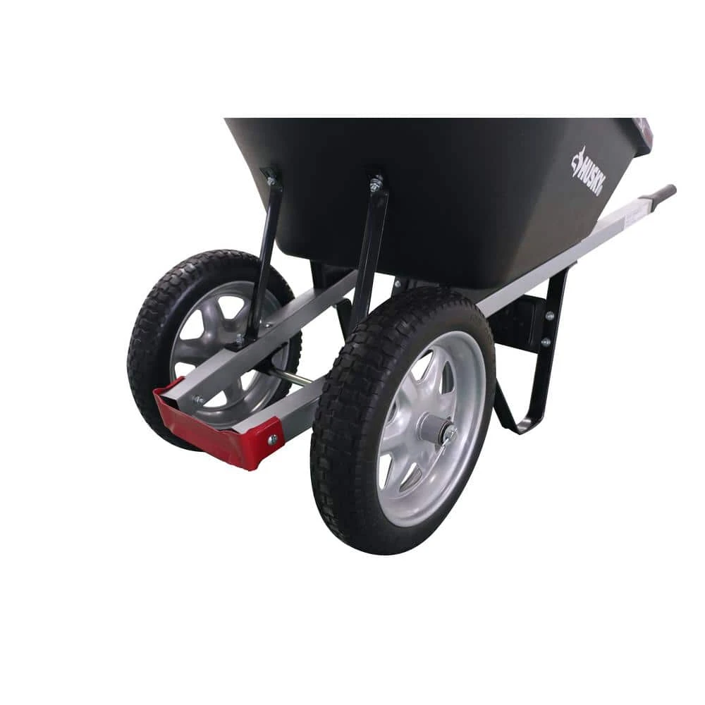 Husky 6 cu. ft. Poly Wheelbarrow with Dual Flat Free Tires 7 Husky 6 cu. ft. Poly Wheelbarrow with Dual Flat Free Tires - Image 5