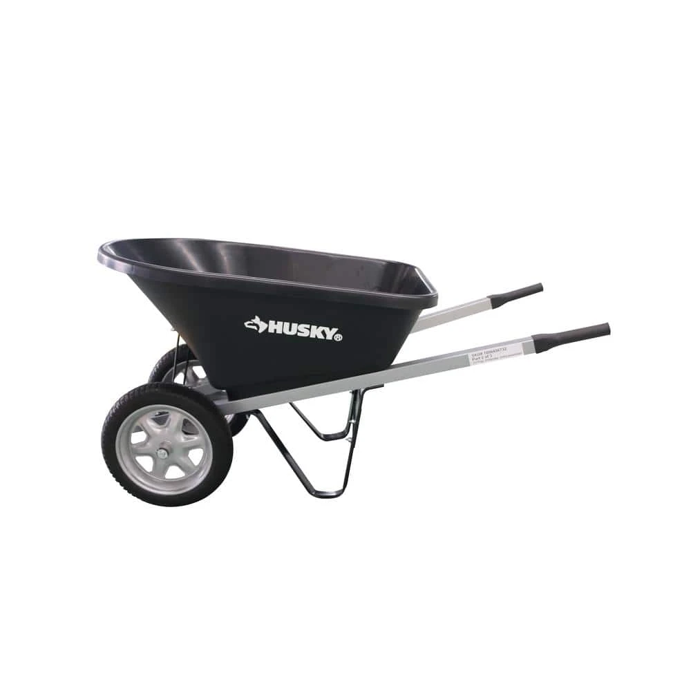 Husky 6 cu. ft. Poly Wheelbarrow with Dual Flat Free Tires 3 Husky 6 cu. ft. Poly Wheelbarrow with Dual Flat Free Tires