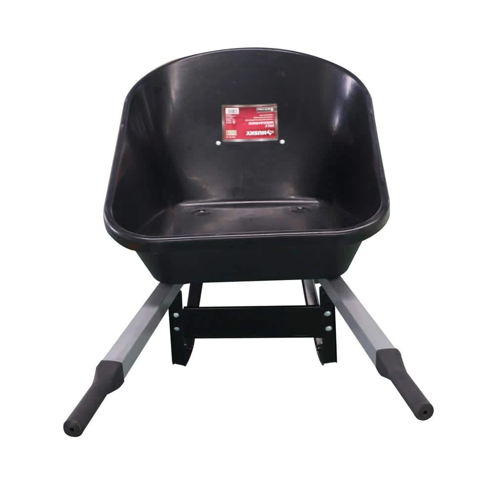 Husky 6 cu. ft. Poly Wheelbarrow with Dual Flat Free Tires 4 Husky 6 cu. ft. Poly Wheelbarrow with Dual Flat Free Tires - Image 2
