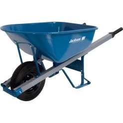 6 cu. ft. Heavy Gauge Seamless Steel Wheelbarrow with Steel Handles by Jackson