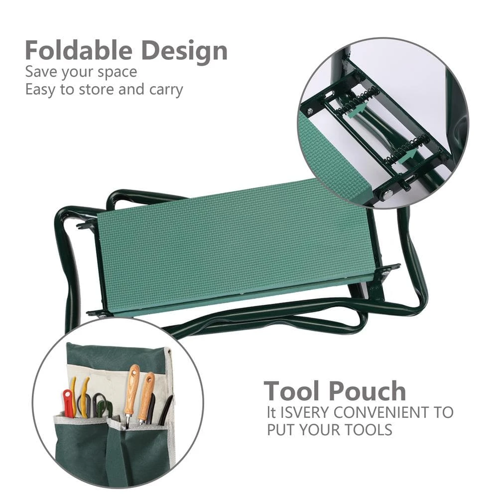 Garden Kneeler and Seat Bench with 2 Tool Pouches by JAXPETY 5 Garden Kneeler and Seat Bench with 2 Tool Pouches by JAXPETY - Image 3