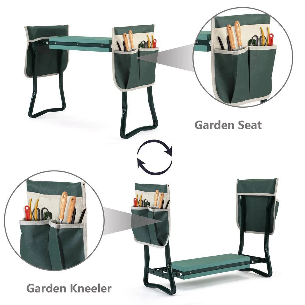 Garden Kneeler and Seat Bench with 2 Tool Pouches by JAXPETY 8 Garden Kneeler and Seat Bench with 2 Tool Pouches by JAXPETY - Image 6