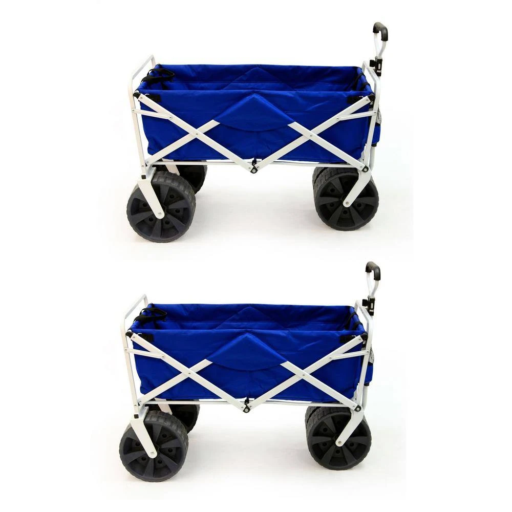 Collapsible Folding All Terrain Beach Utility Wagon Cart (2-Pack) by Mac Sports 3 Collapsible Folding All Terrain Beach Utility Wagon Cart (2-Pack) by Mac Sports