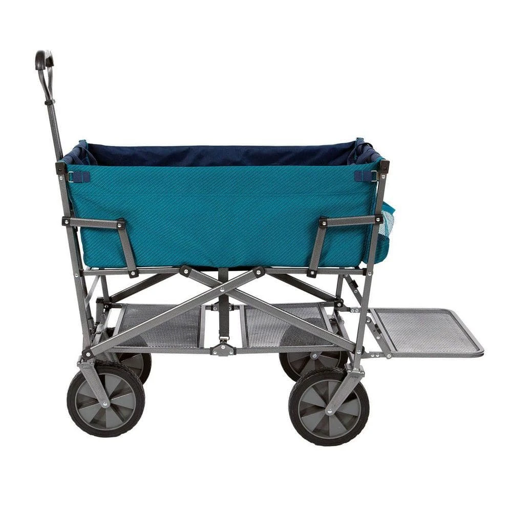Heavy-Duty Double Decker Collapsible Yard Cart Garden Wagon in Teal by Mac Sports 5 Heavy-Duty Double Decker Collapsible Yard Cart Garden Wagon in Teal by Mac Sports - Image 3