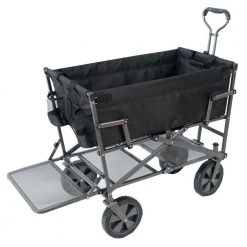 Heavy-Duty Steel Double Decker Collapsible Yard Cart Wagon, Black by Mac Sports -GARDEN TOOLS Shop mac sports garden carts mac dd 106 black 1f 1000