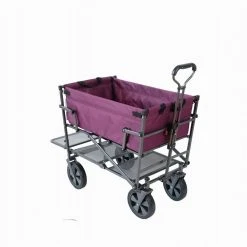 Heavy-Duty Steel Double Decker Collapsible Yard Cart Wagon, Purple by Mac Sports -GARDEN TOOLS Shop mac sports garden carts mac dd 109 4f 1000