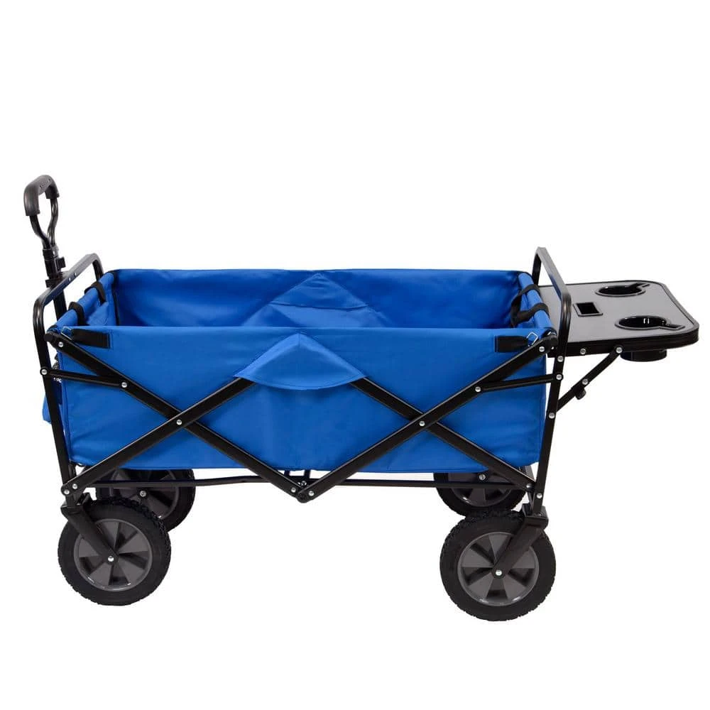 Collapsible Folding Outdoor Garden Utility Wagon Cart with Table, Blue by Mac Sports 4 Collapsible Folding Outdoor Garden Utility Wagon Cart with Table, Blue by Mac Sports - Image 2