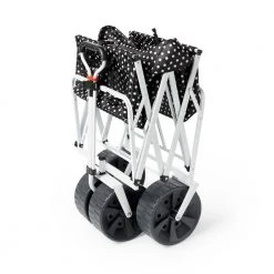Heavy-Duty All Terrain Folding Multi Utility Beach Wagon, Black Dots by Mac Sports -GARDEN TOOLS Shop mac sports garden carts mac wtcb 113 1f 1000