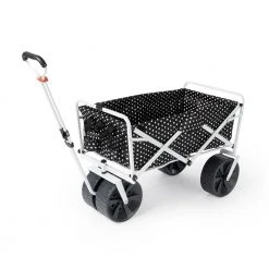 Heavy-Duty All Terrain Folding Multi Utility Beach Wagon, Black Dots by Mac Sports