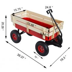 3 cu. ft. Steel Wood Garden Cart in Red by Miscool -GARDEN TOOLS Shop miscool garden carts ychd10g02956l 76 1000