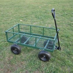 3.6 cu. ft. Metal Laborsaving Wagon Cart Garden Cart Trucks in Grass Green by Miscool -GARDEN TOOLS Shop miscool garden carts ychd10g1203l 44 1000