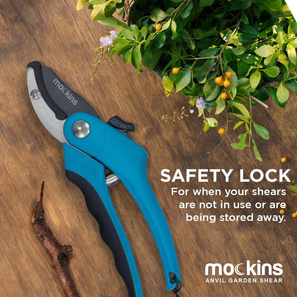 Professional Stainless Steel Heavy-Duty Garden Blue Anvil Pruning Shears by Mockins 6 Professional Stainless Steel Heavy-Duty Garden Blue Anvil Pruning Shears by Mockins - Image 4