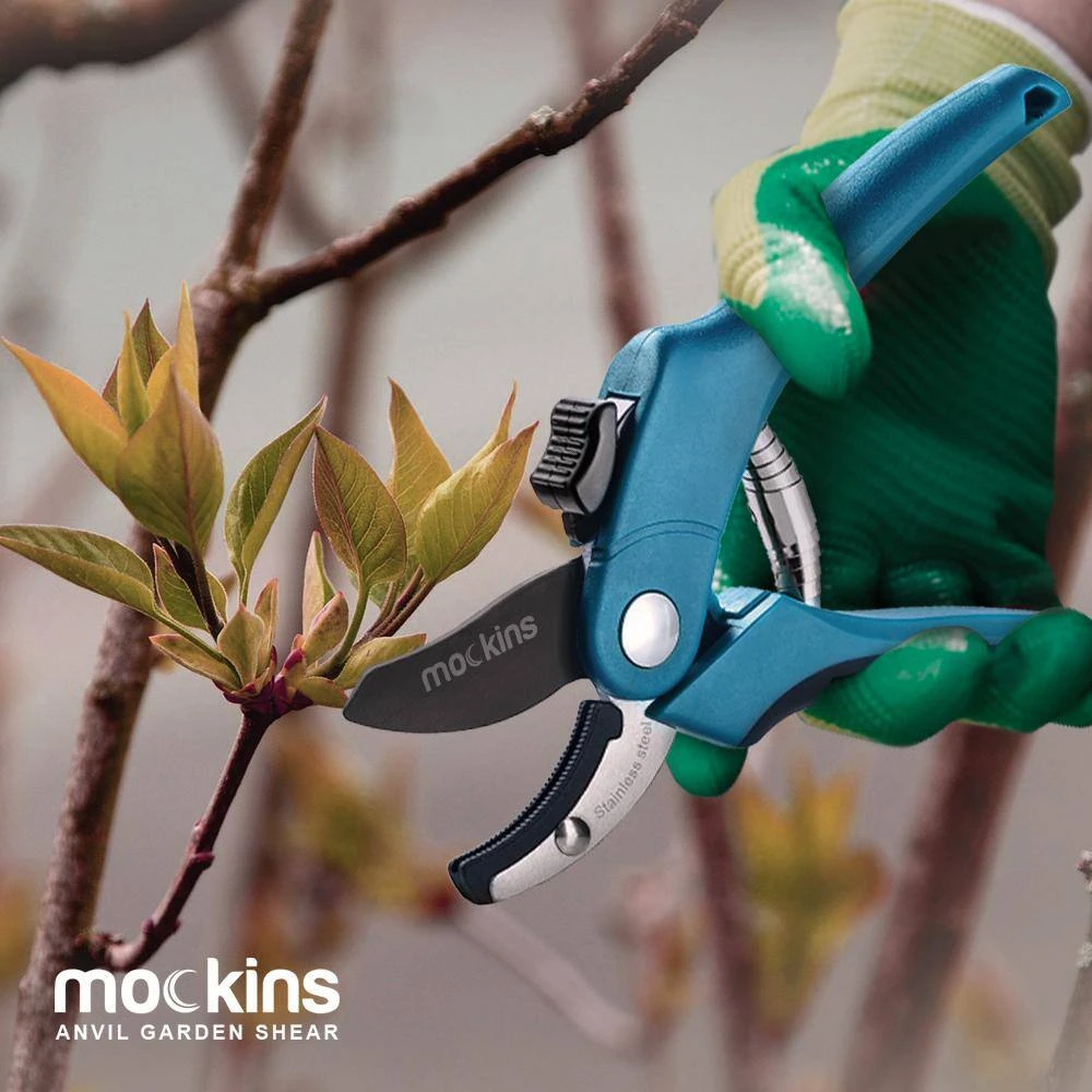 Professional Stainless Steel Heavy-Duty Garden Blue Anvil Pruning Shears by Mockins 5 Professional Stainless Steel Heavy-Duty Garden Blue Anvil Pruning Shears by Mockins - Image 3