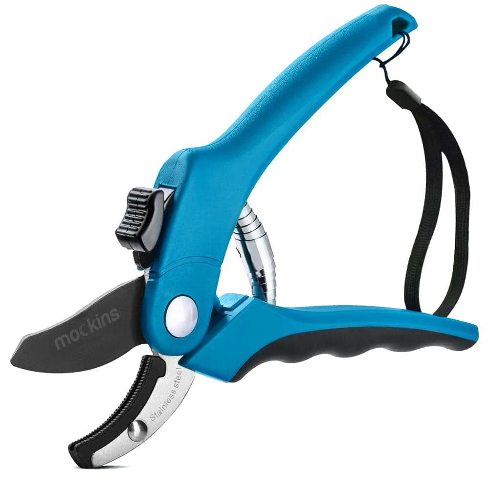 Professional Stainless Steel Heavy-Duty Garden Blue Anvil Pruning Shears by Mockins 3 Professional Stainless Steel Heavy-Duty Garden Blue Anvil Pruning Shears by Mockins