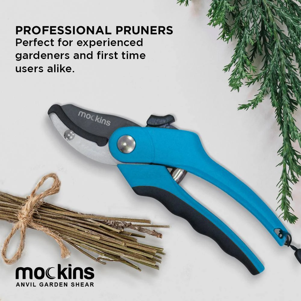 Professional Stainless Steel Heavy-Duty Garden Blue Anvil Pruning Shears by Mockins 4 Professional Stainless Steel Heavy-Duty Garden Blue Anvil Pruning Shears by Mockins - Image 2