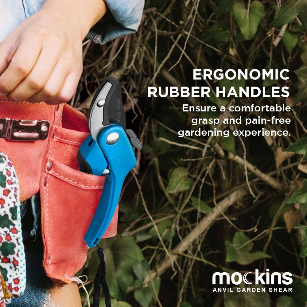 Professional Stainless Steel Heavy-Duty Garden Blue Anvil Pruning Shears by Mockins 8 Professional Stainless Steel Heavy-Duty Garden Blue Anvil Pruning Shears by Mockins - Image 6