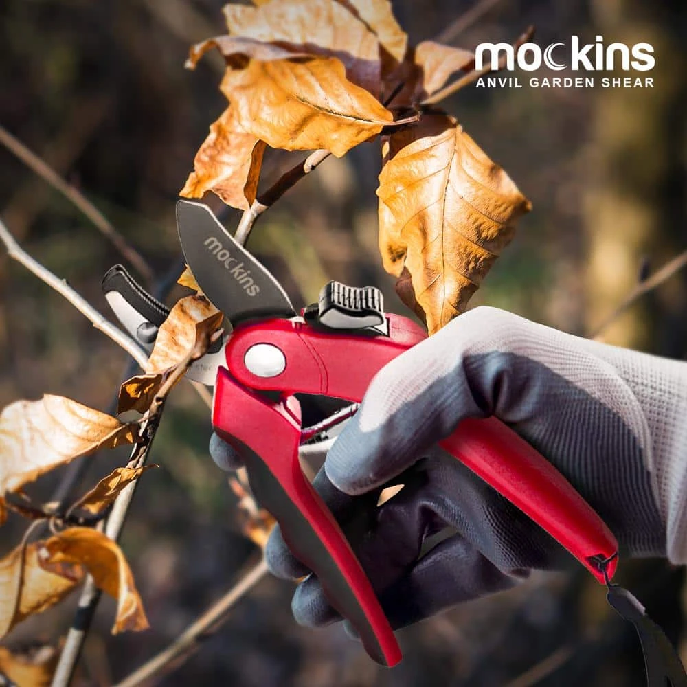 Professional Stainless Steel Heavy-Duty Red Garden Anvil Pruning Shears by Mockins 10 Professional Stainless Steel Heavy-Duty Red Garden Anvil Pruning Shears by Mockins - Image 8