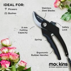 Professional Stainless Steel Heavy-Duty Black Garden Bypass Pruning Shears by Mockins 15 Professional Stainless Steel Heavy-Duty Black Garden Bypass Pruning Shears by Mockins -GARDEN TOOLS Shop mockins pruning shears mgbypablk34 76 1000