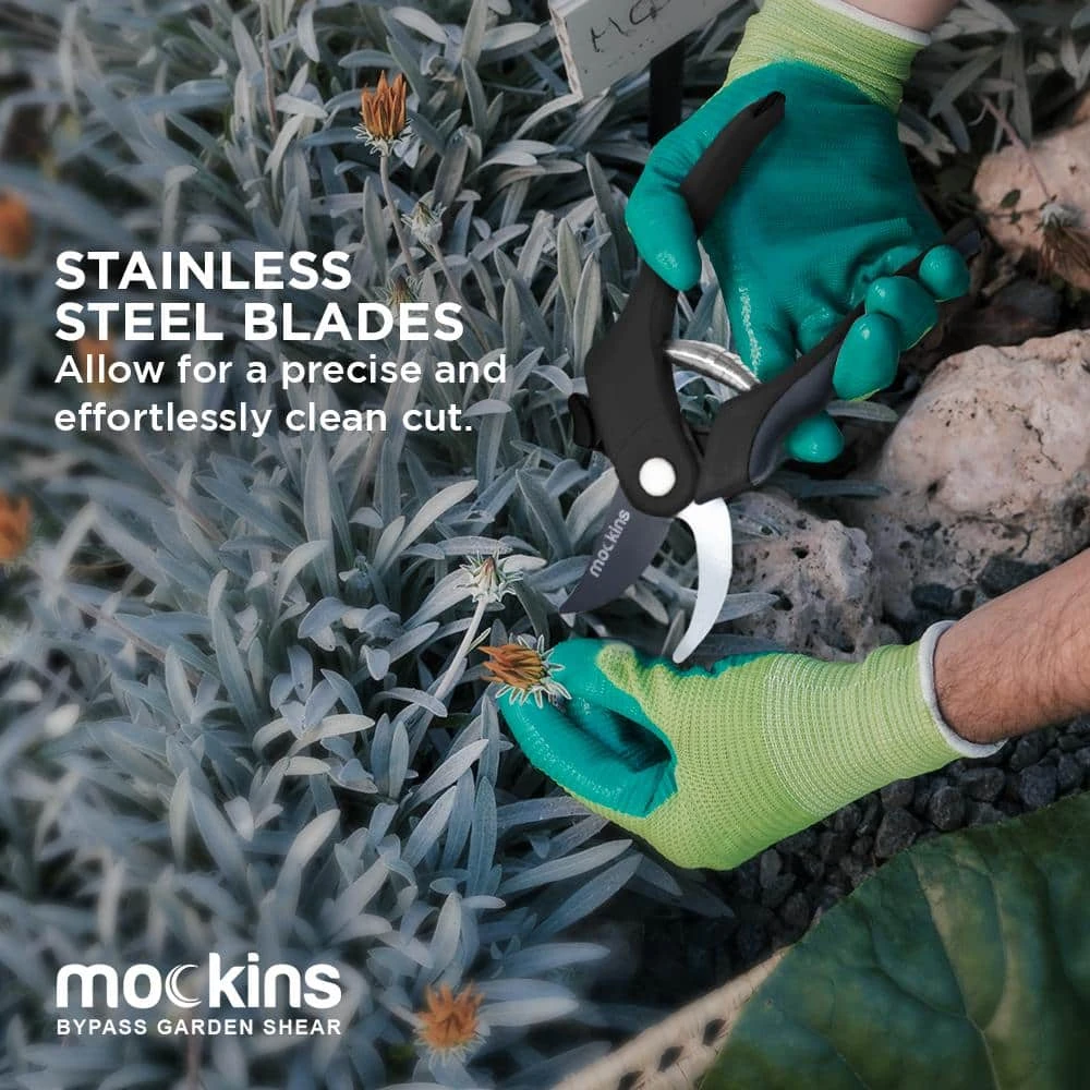 Professional Stainless Steel Heavy-Duty Black Garden Bypass Pruning Shears by Mockins 4 Professional Stainless Steel Heavy-Duty Black Garden Bypass Pruning Shears by Mockins - Image 2