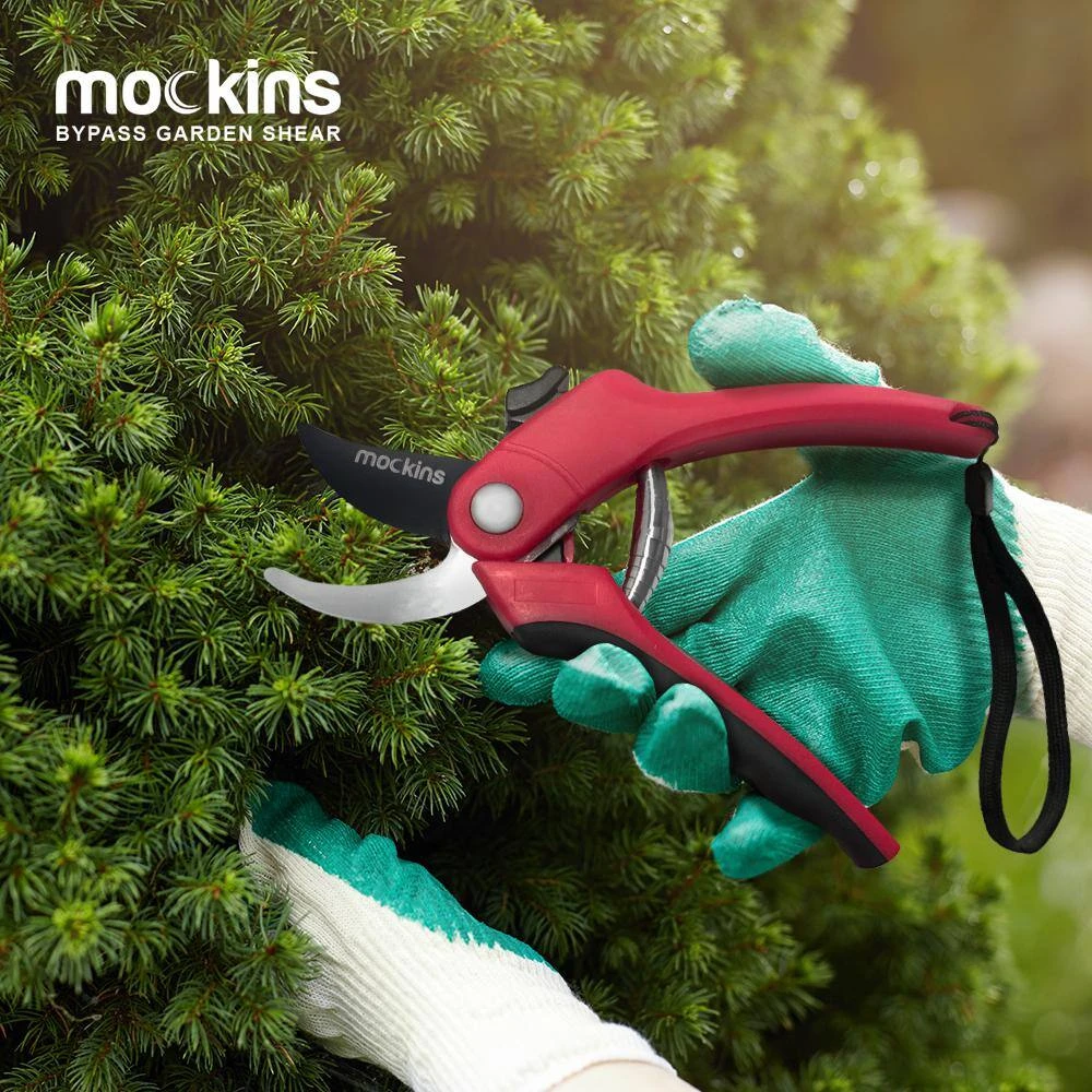 Professional Stainless Steel Heavy-Duty Red Garden Bypass Pruning Shears by Mockins 8 Professional Stainless Steel Heavy-Duty Red Garden Bypass Pruning Shears by Mockins - Image 6