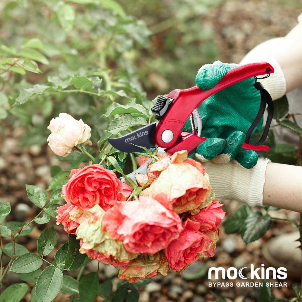 Professional Stainless Steel Heavy-Duty Red Garden Bypass Pruning Shears by Mockins 6 Professional Stainless Steel Heavy-Duty Red Garden Bypass Pruning Shears by Mockins - Image 4