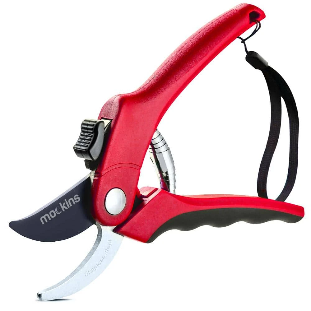 Professional Stainless Steel Heavy-Duty Red Garden Bypass Pruning Shears by Mockins 3 Professional Stainless Steel Heavy-Duty Red Garden Bypass Pruning Shears by Mockins