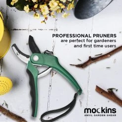Professional Stainless Steel Heavy-Duty Garden Anvil Pruning Shears by Mockins -GARDEN TOOLS Shop mockins pruning shears mgshearan27 1f 1000