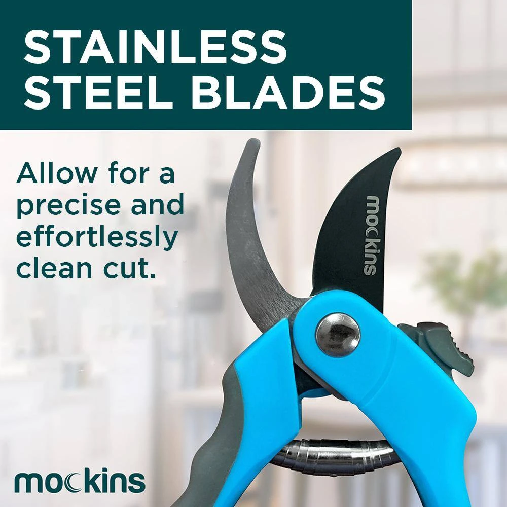 Professional Stainless Steel Heavy-Duty Blue Garden Bypass Pruning Shears by Mockins 6 Professional Stainless Steel Heavy-Duty Blue Garden Bypass Pruning Shears by Mockins - Image 4