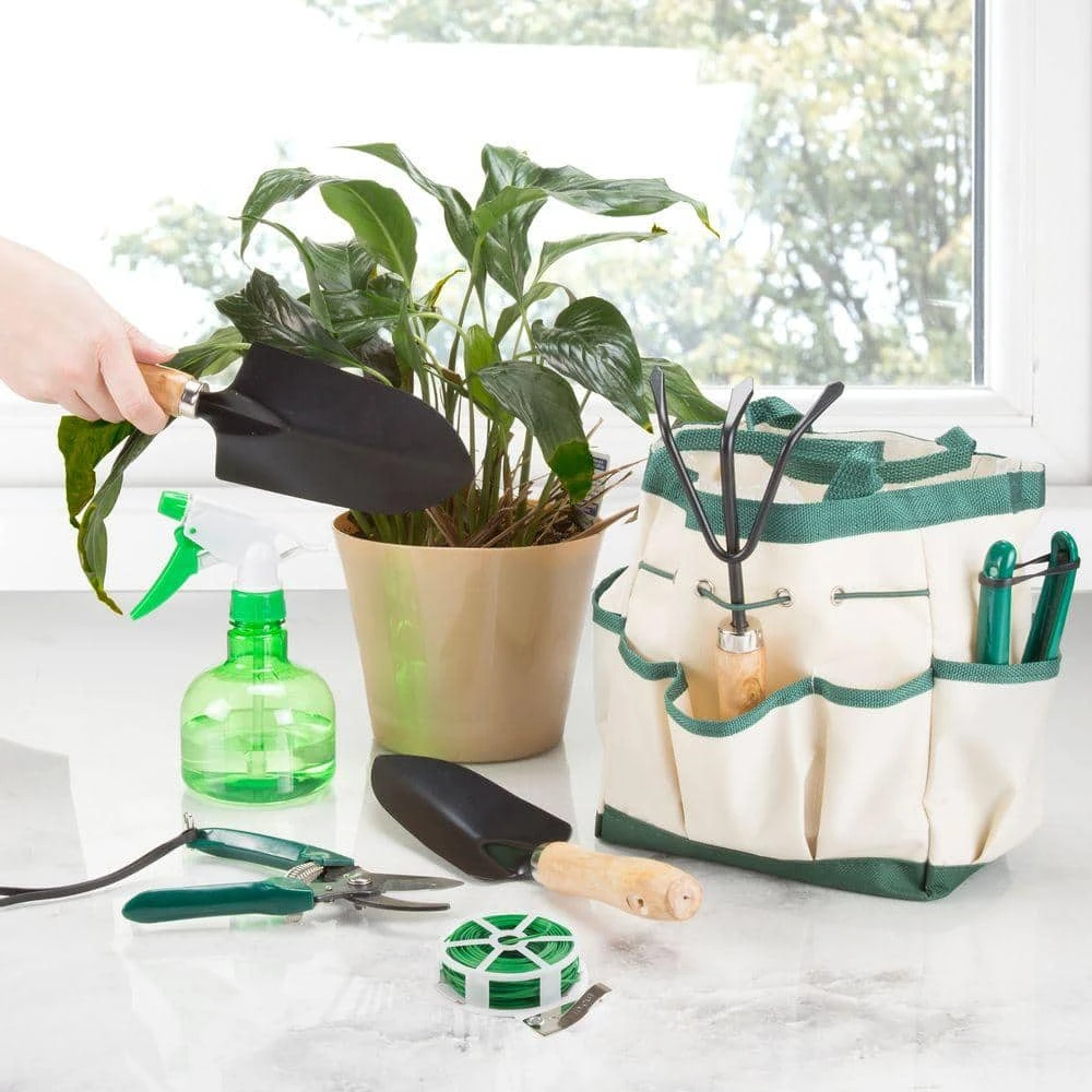 8.25 in. Garden Tool and Tote Set (8-Piece) by Pure Garden 4 8.25 in. Garden Tool and Tote Set (8-Piece) by Pure Garden - Image 2
