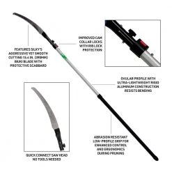 Kiru 15.4 in. Chrome-Plated Ibuki Steel Silky Blade with 13 ft. Pole 2-Section Telescoping Aluminum Pole Saw by Notch 10 Kiru 15.4 in. Chrome-Plated Ibuki Steel Silky Blade with 13 ft. Pole 2-Section Telescoping Aluminum Pole Saw by Notch -GARDEN TOOLS Shop notch pruning saws 2276 39 1f 1000