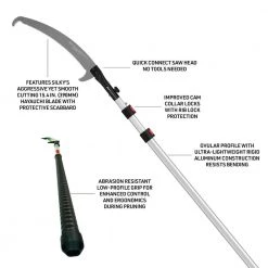 Sentei 15.4 in. Chrome-Plated Hayauchi Steel Silky Blade with 16 ft. Pole 3-Section Telescoping Aluminum Pole Saw by Notch -GARDEN TOOLS Shop notch pruning saws 3177 39 1f 1000