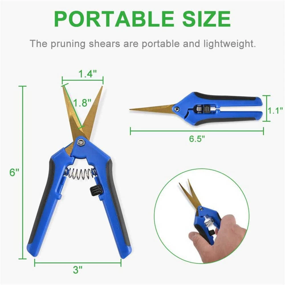 6.5 in. Pruning Shears Blue Gardening Hand Pruning Snips with Straight Stainless Steel Precision Blades (3-Packs) by Unbranded 6 6.5 in. Pruning Shears Blue Gardening Hand Pruning Snips with Straight Stainless Steel Precision Blades (3-Packs) by Unbranded - Image 4