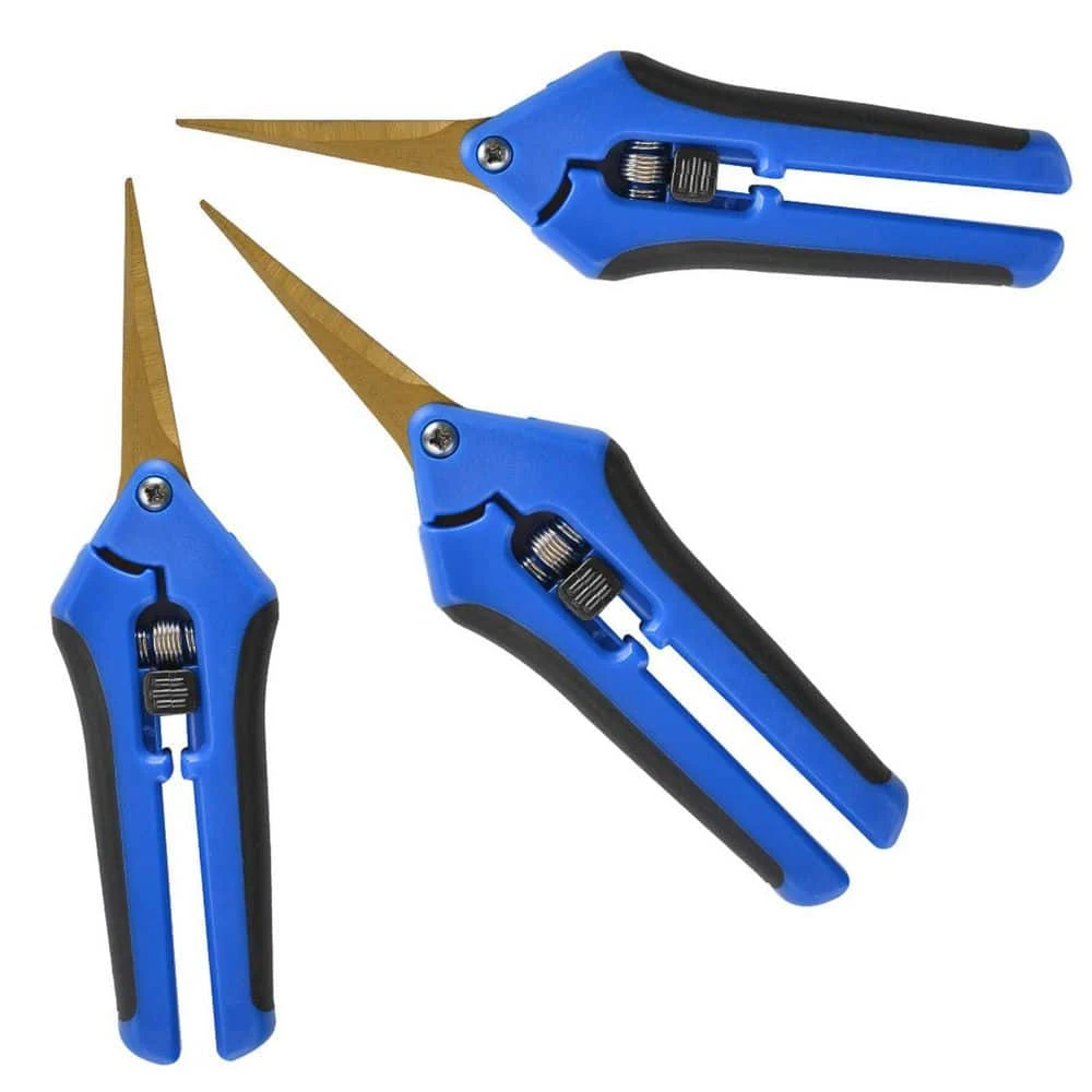 6.5 in. Pruning Shears Blue Gardening Hand Pruning Snips with Straight Stainless Steel Precision Blades (3-Packs) by Unbranded 3 6.5 in. Pruning Shears Blue Gardening Hand Pruning Snips with Straight Stainless Steel Precision Blades (3-Packs) by Unbranded