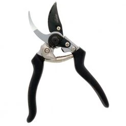 8 in. Bypass Euro Steel Heavy-Duty Pruner with Black Handles by Unbranded