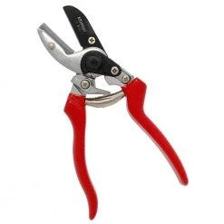 8.5 in. Steel Anvil Action Heavy-Duty Pruner with Red Handles by Unbranded