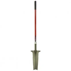 41 in. Fiberglass Handle 58 in. Root Slayer Carbon Steel XL Drain Spade Shovel by Radius Garden