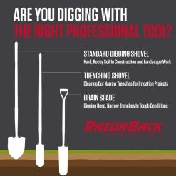 PowerEdge 48 in. Wood Handle Super Socket Digging Shovel by Razor-Back -GARDEN TOOLS Shop razor back shovels 3593600 a0 1000