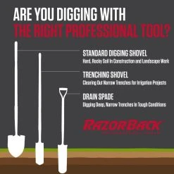 47 in. Fiberglass Handle Digging Shovel by Razor-Back -GARDEN TOOLS Shop razor back shovels 45000 a0 1000