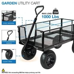 6.808 cu. ft. Capacity 1000 lbs. Heavy-Duty Multi-Purpose Steel Utility Cart by RealWork -GARDEN TOOLS Shop realwork garden carts 445017r 76 1000