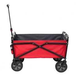 150 lbs. Capacity Portable Folding Steel Wagon Outdoor Garden Cart in Red by SEINA
