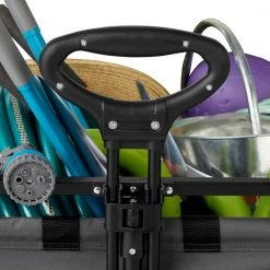 150 lbs. Capacity Manual Folding Utility Beach Wagon Outdoor Cart in Gray by SEINA -GARDEN TOOLS Shop seina garden carts suw 407 gray fa 1000