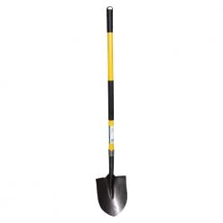 54 in. Round Point Shovel with Fiberglass Handle - Heavy-Duty 14-Gauge Steel Head by Unbranded
