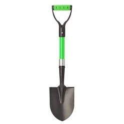 28 in. Fiberglass Handle Green Round Shovel with D-Handle by Unbranded